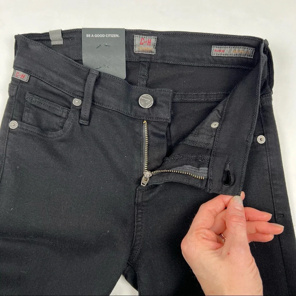 NWT Citizens of Humanity, Avedon Slick, Black Super Stretch Lo-Rise Skinny Sz 25 - Picture 3 of 13